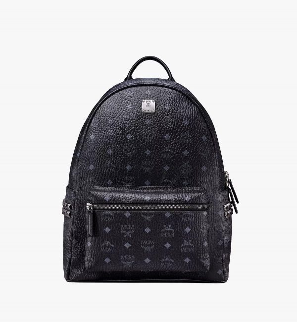 MCM Stark Side Studs Backpack in Visetos Black