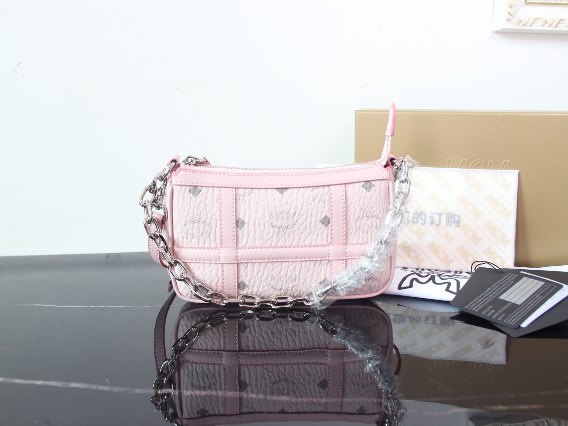 Mcm New Underarm Bag Pink