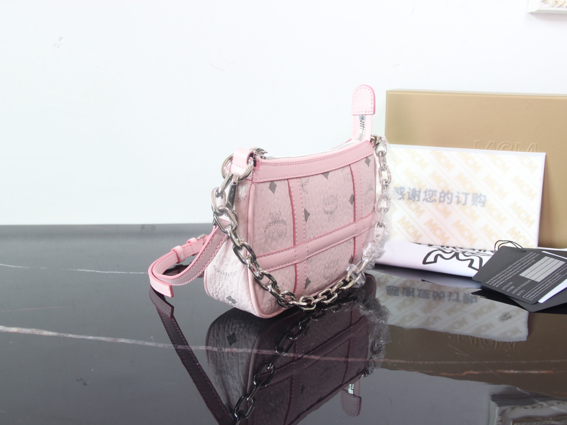 Mcm New Underarm Bag Pink - Image 2