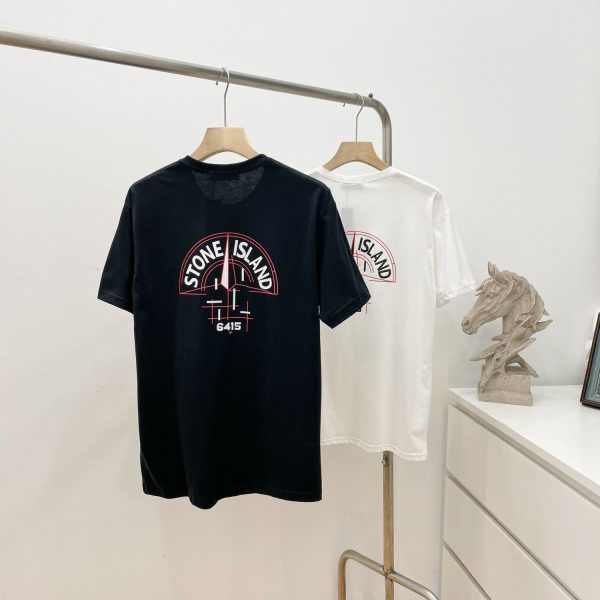 Stone Island STONE mechanical compass round neck cotton T-shirt men and women summer tide brand loose printed short-sleeved top