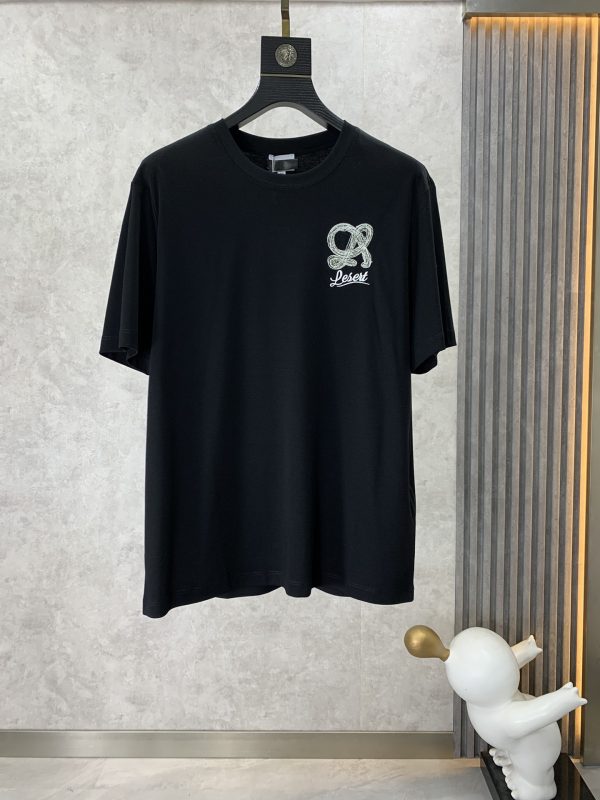 Loewe can wear 200+ catties 2023 spring and summer latest style, spring and summer half-sleeved custom double-sided long-staple cotton illustration design three-dimensional silicone