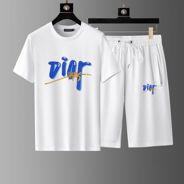 Brand [DIOR] 2023 new men's short-sleeved shorts suit! Synchronous sales on the official website! High-end version on the market! Delicate and soft