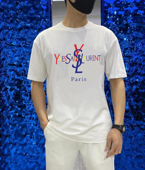 Brand [YSL Saint Laurent] (Fat Gospel) original single men's casual short-sleeved T-shirt, new spring and summer 2023
