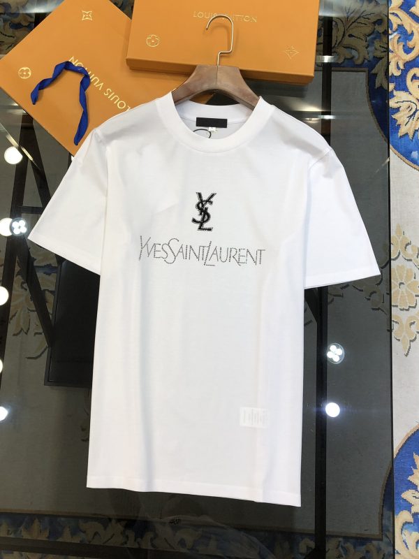 YSL Saint Laurent 2023 spring and summer new original single men's round neck short-sleeved T-shirts are sold at the counter simultaneously