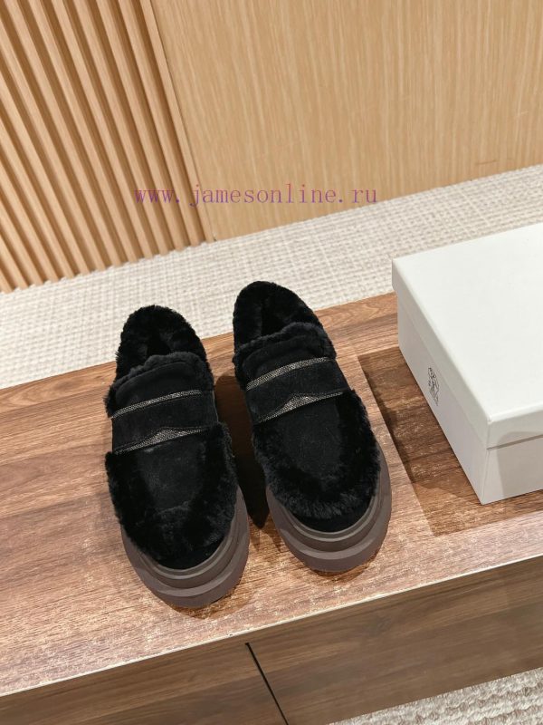 γυναικίο μποτάκι χρώμα πέτρας | Top qualityBrunello Cucinelli fw24 new arrival～BC 2024 Autumn/Winter New | Thick soled wool f53dp70u | gucci γοβακια